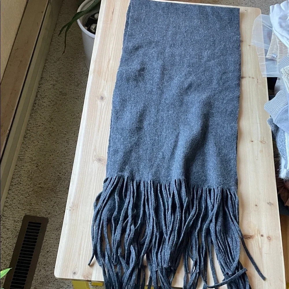 Boho Urban Gray Fringe Scarf